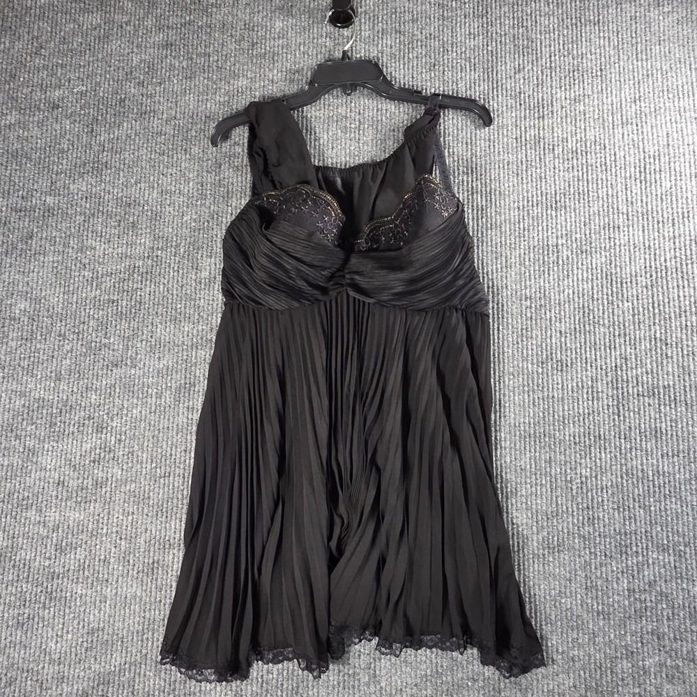 Cinema Etoile Seductivewear Black Pleated Babydoll Chemise Lingerie 3X 40908X
